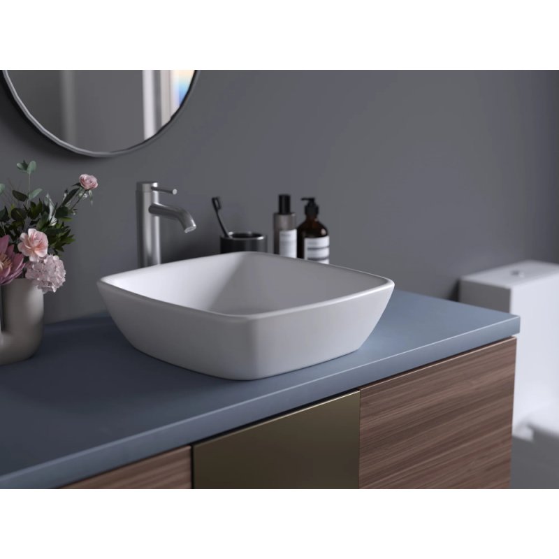 (image for) PELICAN PL-3060 Porcelain Vessel Bathroom Sink 16-1/2'' x 16-1/2'' - White