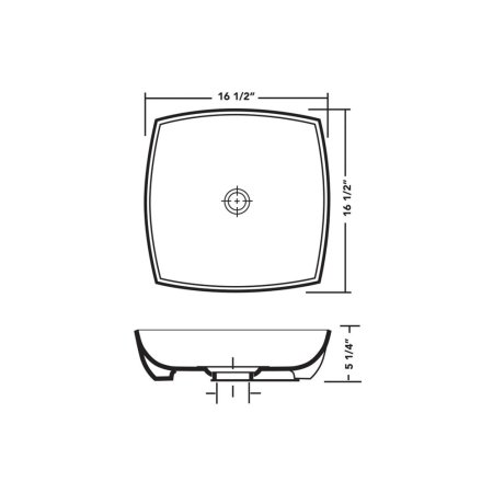 (image for) PELICAN PL-3060 Porcelain Vessel Bathroom Sink 16-1/2'' x 16-1/2'' - White