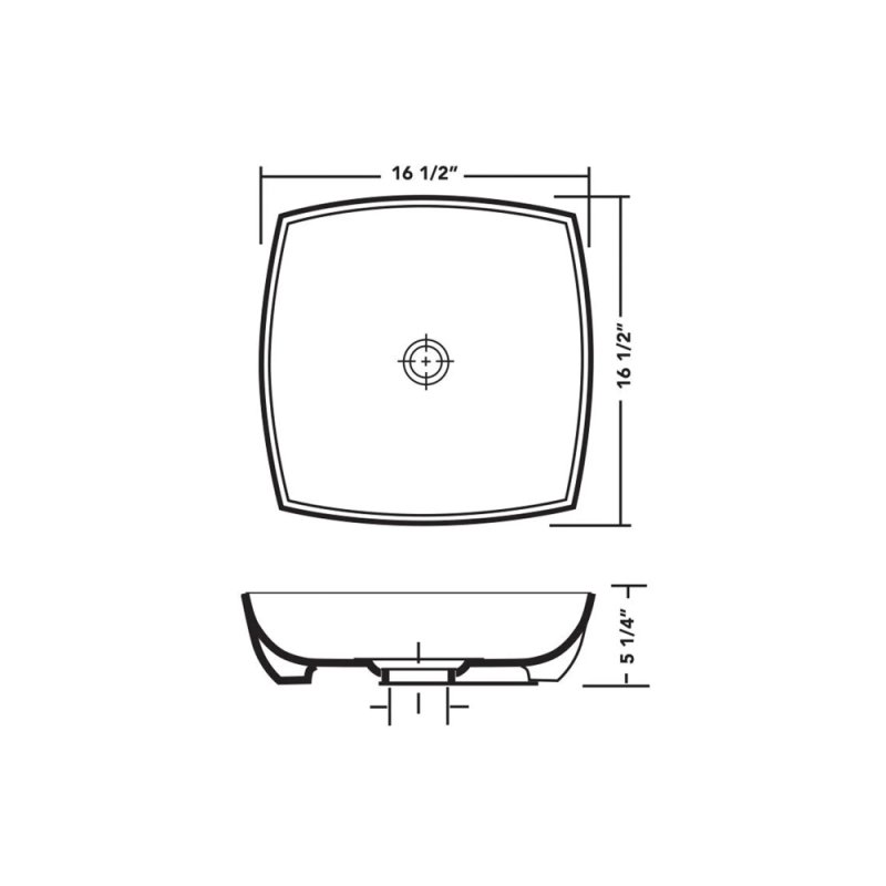 (image for) PELICAN PL-3060 Porcelain Vessel Bathroom Sink 16-1/2'' x 16-1/2'' - White