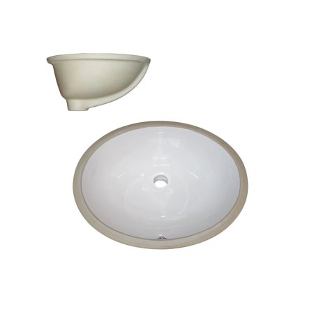 (image for) PELICAN PL-3064 Porcelain Undermount Bathroom Sink 16" x 13" x 6" - White
