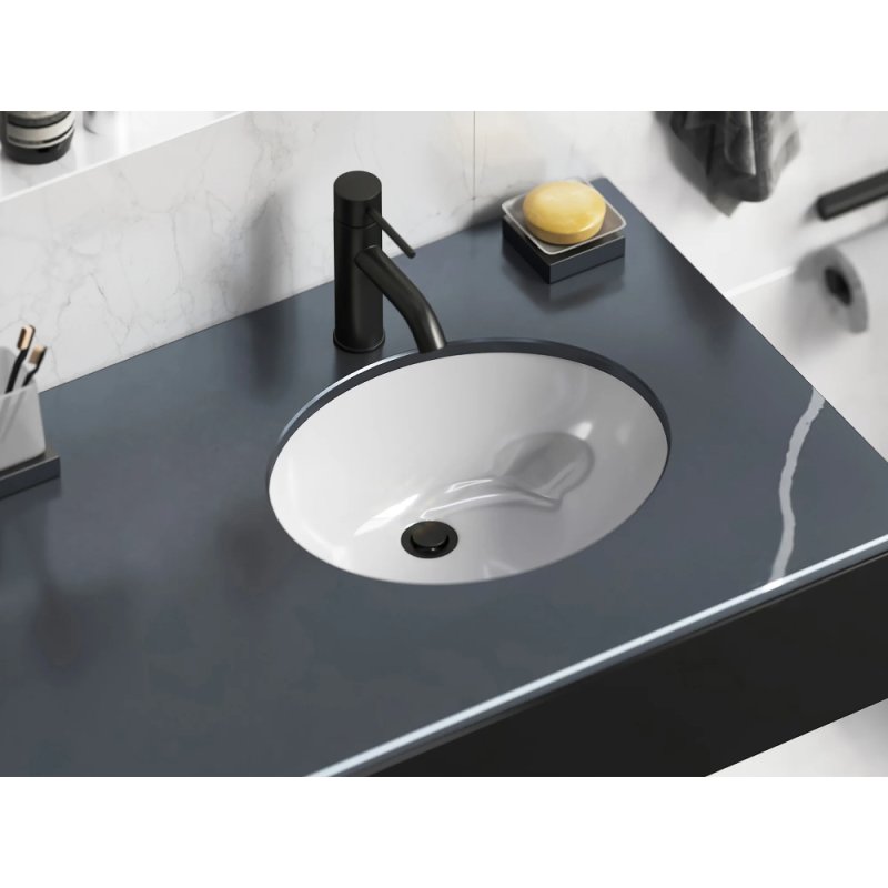 (image for) PELICAN PL-3064 Porcelain Undermount Bathroom Sink 16" x 13" x 6" - White