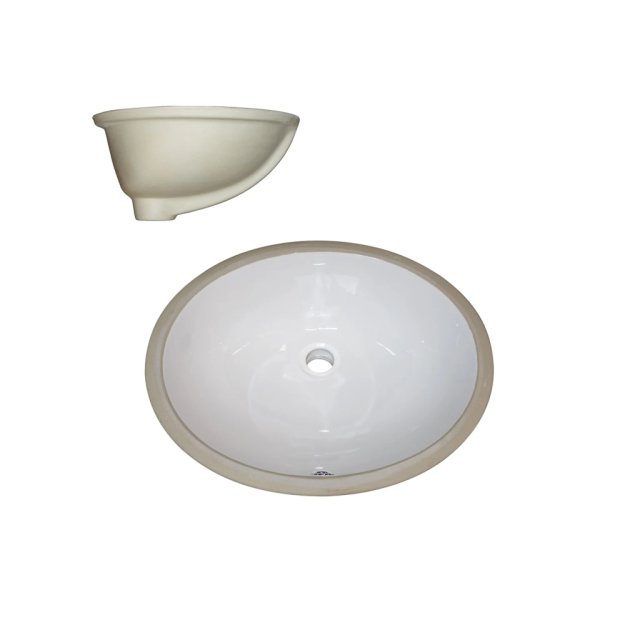 (image for) PELICAN PL-3064 Porcelain Undermount Bathroom Sink 16" x 13" x 6" - Bone