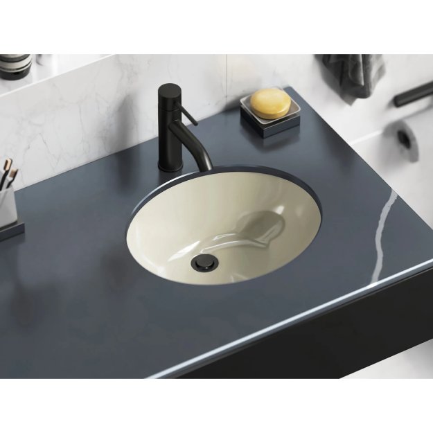 (image for) PELICAN PL-3064 Porcelain Undermount Bathroom Sink 16" x 13" x 6" - Bone