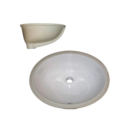 (image for) PELICAN PL-3072 Porcelain Undermount Bathroom Sink 15 1/4" x 12" x 6" - White