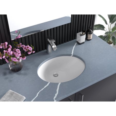 (image for) PELICAN PL-3072 Porcelain Undermount Bathroom Sink 15 1/4" x 12" x 6" - White