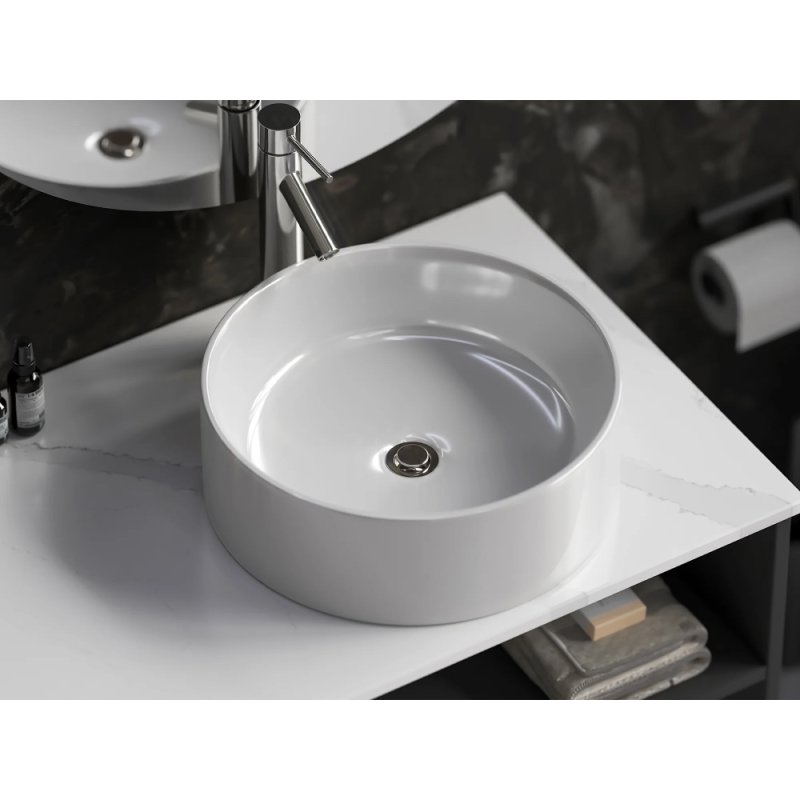(image for) PELICAN PL-3079 Porcelain Vessel Bathroom Sink 18'' x 18'' - White