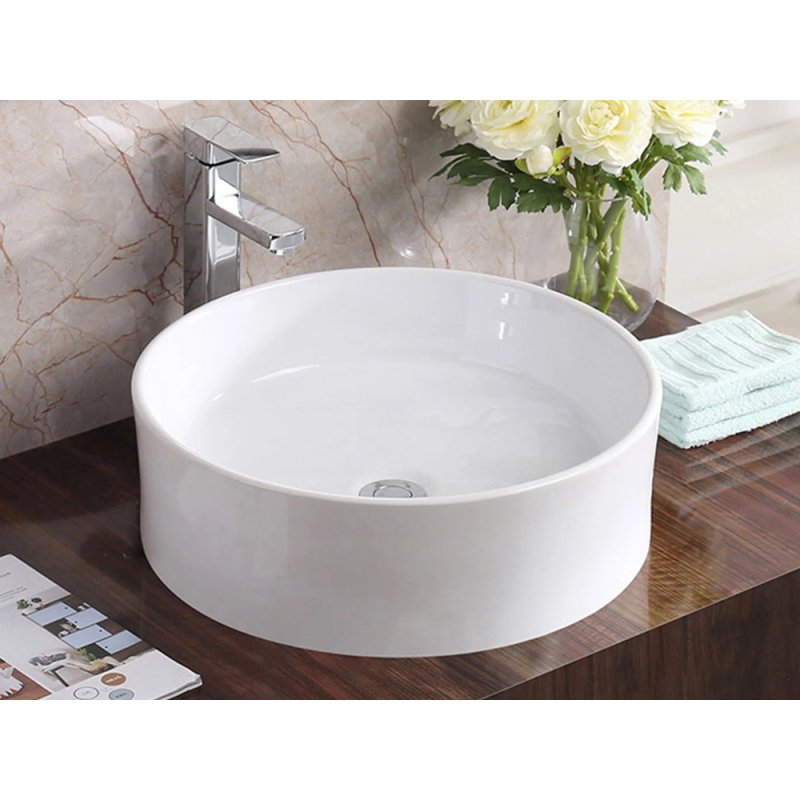 (image for) PELICAN PL-3079 Porcelain Vessel Bathroom Sink 18'' x 18'' - White