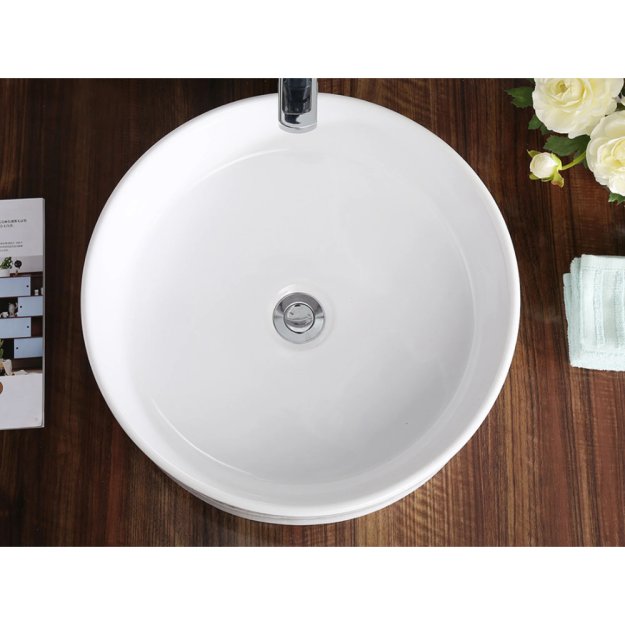(image for) PELICAN PL-3079 Porcelain Vessel Bathroom Sink 18'' x 18'' - White