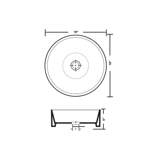 (image for) PELICAN PL-3079 Porcelain Vessel Bathroom Sink 18'' x 18'' - White