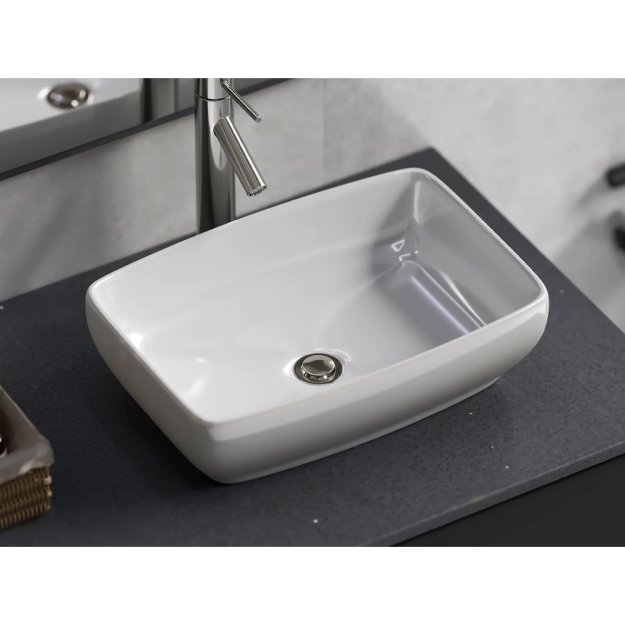 (image for) PELICAN PL-3081 Porcelain Vessel Bathroom Sink 18-1/2'' x 13-3/4'' - White