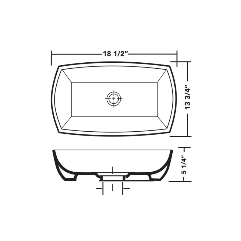 (image for) PELICAN PL-3081 Porcelain Vessel Bathroom Sink 18-1/2'' x 13-3/4'' - White