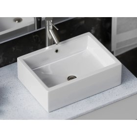 PELICAN PL-3082 Porcelain Vessel Bathroom Sink 20 1/2'' x 14 1/4'' - White