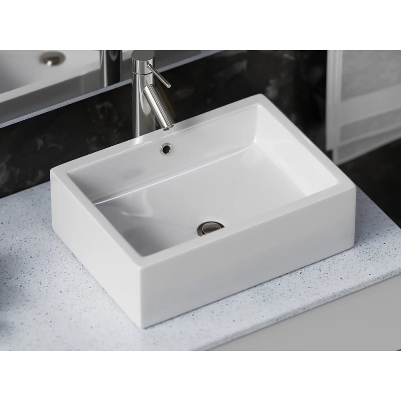 (image for) PELICAN PL-3082 Porcelain Vessel Bathroom Sink 20 1/2'' x 14 1/4'' - White