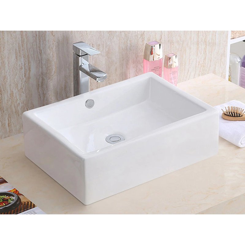 (image for) PELICAN PL-3082 Porcelain Vessel Bathroom Sink 20 1/2'' x 14 1/4'' - White