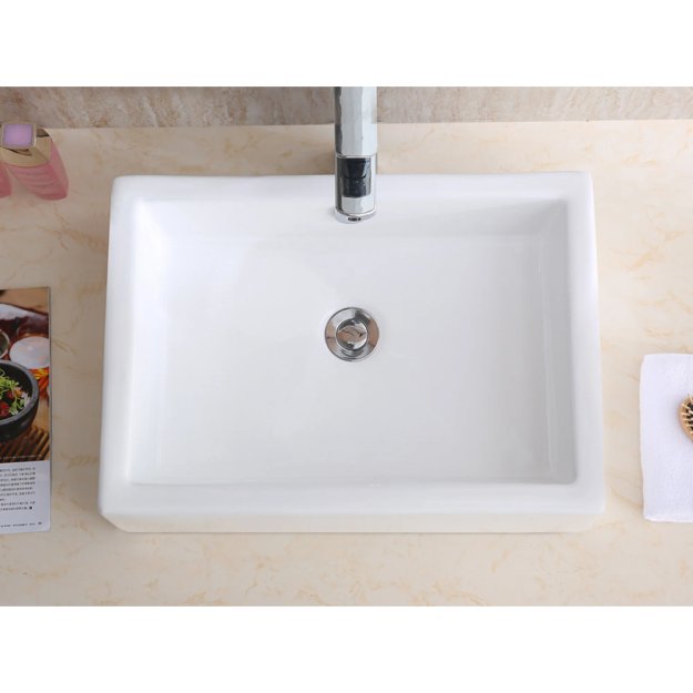 (image for) PELICAN PL-3082 Porcelain Vessel Bathroom Sink 20 1/2'' x 14 1/4'' - White
