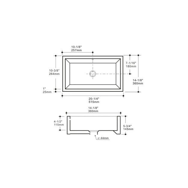 (image for) PELICAN PL-3082 Porcelain Vessel Bathroom Sink 20 1/2'' x 14 1/4'' - White