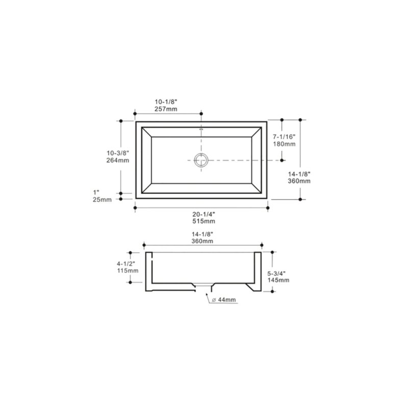 (image for) PELICAN PL-3082 Porcelain Vessel Bathroom Sink 20 1/2'' x 14 1/4'' - White