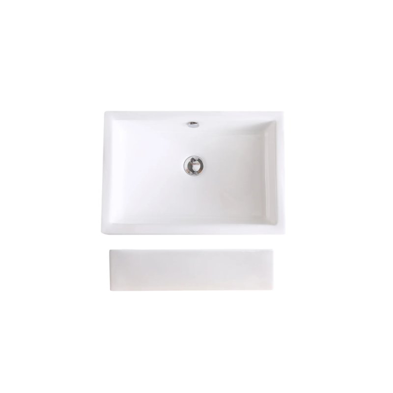 PELICAN PL-3082 Porcelain Vessel Bathroom Sink 20 1/2\'\' x 14 1/4\'\' - White
