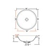 (image for) PELICAN PL-3086 Porcelain Vessel Semi-Recessed Bathroom Sink 18'' x 18'' - White