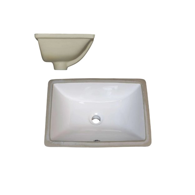 (image for) PELICAN PL-3088 Porcelain Undermount Bathroom Sink 16 1/4" x 11" x 5 1/2" - White