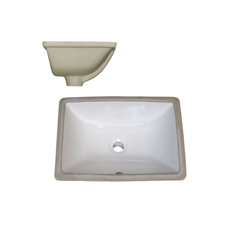 (image for) PELICAN PL-3088 Porcelain Undermount Bathroom Sink 16 1/4" x 11" x 5 1/2" - White