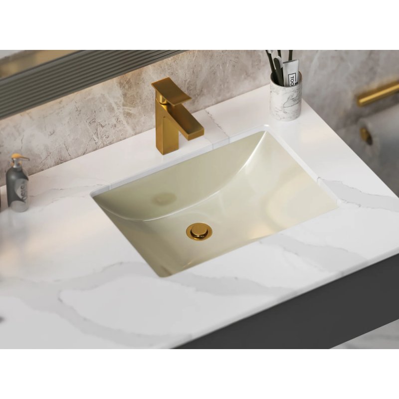 (image for) PELICAN PL-3099 Porcelain Undermount Bathroom Sink 18" x 13" x 6" - Bone