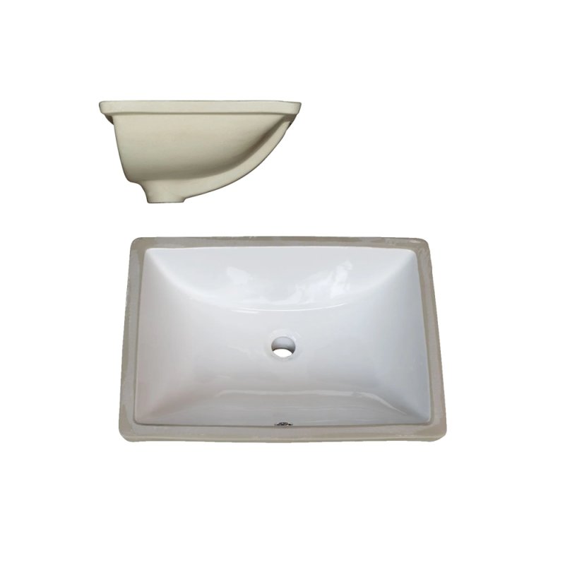 (image for) PELICAN PL-3099 Porcelain Undermount Bathroom Sink 18" x 13" x 6" - White