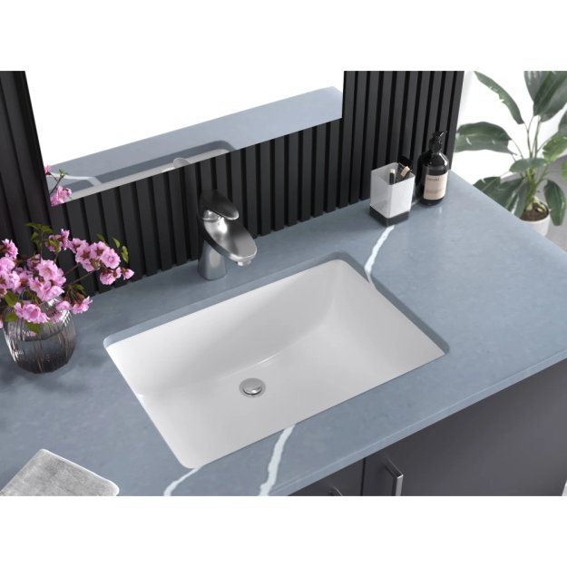 (image for) PELICAN PL-3099 Porcelain Undermount Bathroom Sink 18" x 13" x 6" - White
