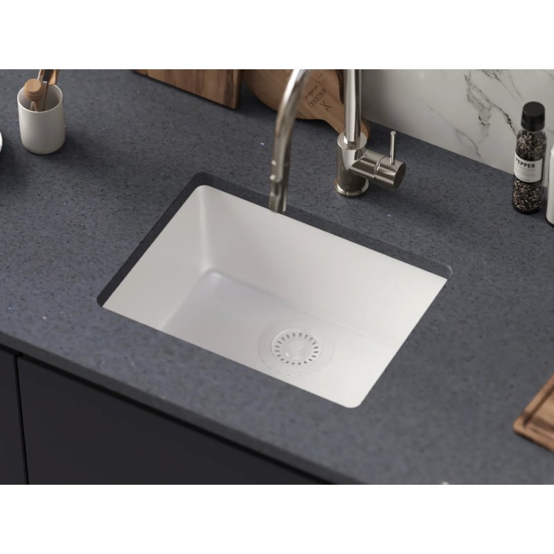 (image for) PELICAN PL-350 19 3/4" x 14 7/8" x 6 11/16" Granite Composite Small Single Bowl Sink - Alpina