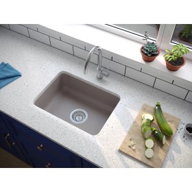 PELICAN PL-350 19 3/4" x 14 7/8" x 6 11/16" Granite Composite Small Single Bowl Sink - Concrete