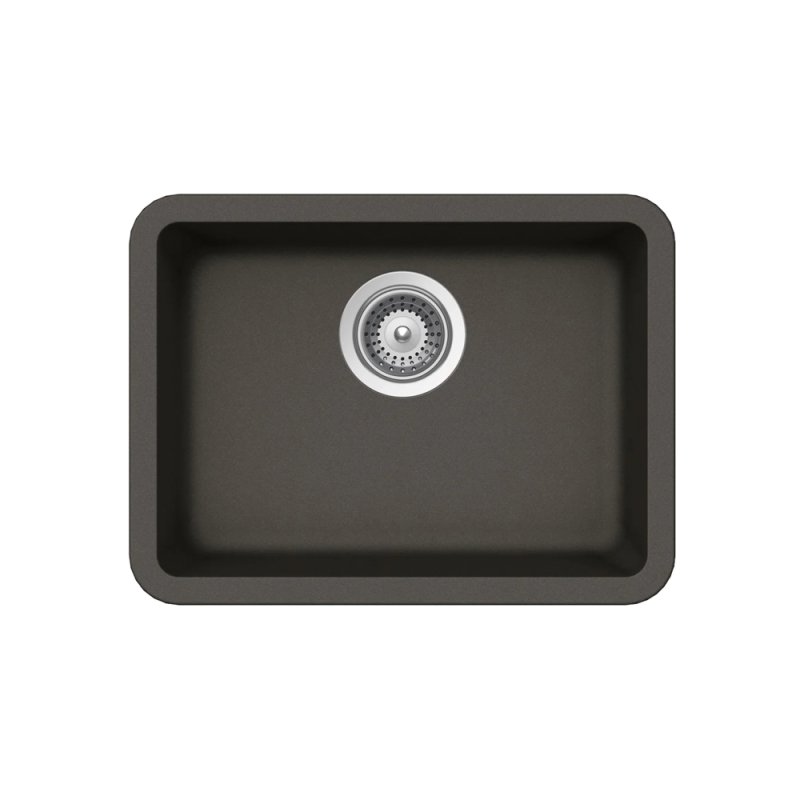 PELICAN PL-350 19 3/4\" x 14 7/8\" x 6 11/16\" Granite Composite Small Single Bowl Sink - Gunmetal