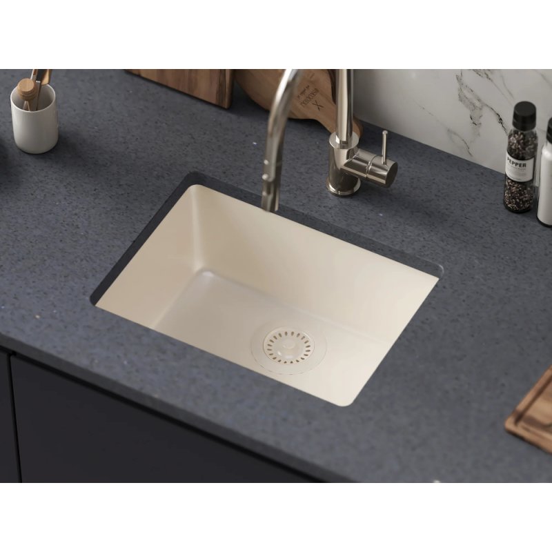 (image for) PELICAN PL-350 19 3/4" x 14 7/8" x 6 11/16" Granite Composite Small Single Bowl Sink - Sand