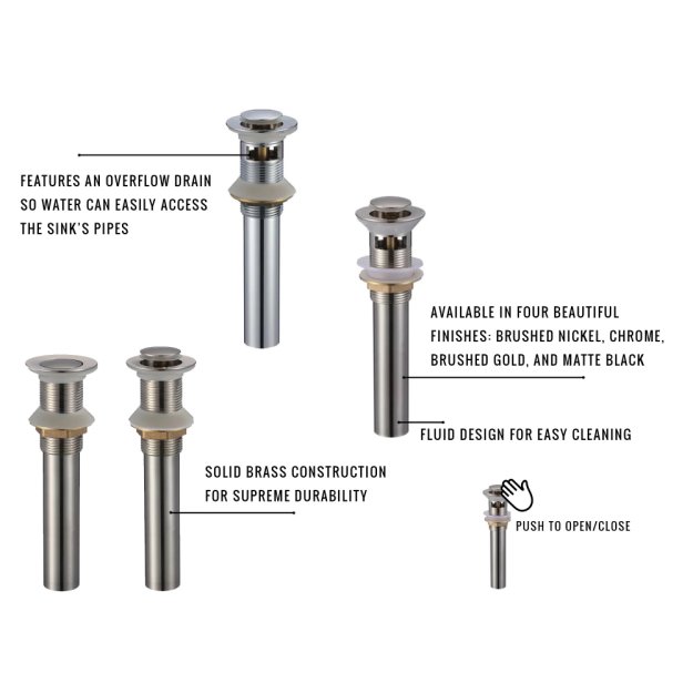 (image for) PELICAN PL-38 Pop Up Drain w/o Overflow - Chrome