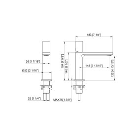 PELICAN PL-8107 One Hole Bathroom Faucet - Brushed Nickel