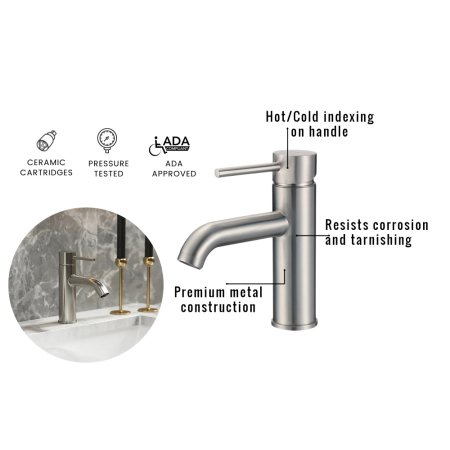 (image for) PELICAN PL-8112 Single Hole Vessel Bathroom Faucet - Chrome