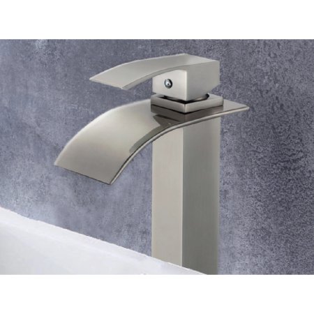 (image for) PELICAN PL-8136 Single Hole Vessel Bathroom Faucet - Brushed Nickel