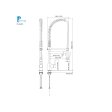 (image for) PELICAN PL-8203 Single Hole Commercial Style Pull Down Kitchen Faucet - Brushed Nickel