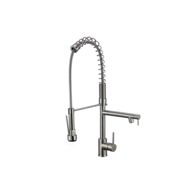 (image for) PELICAN PL-8203 Single Hole Commercial Style Pull Down Kitchen Faucet - Brushed Nickel