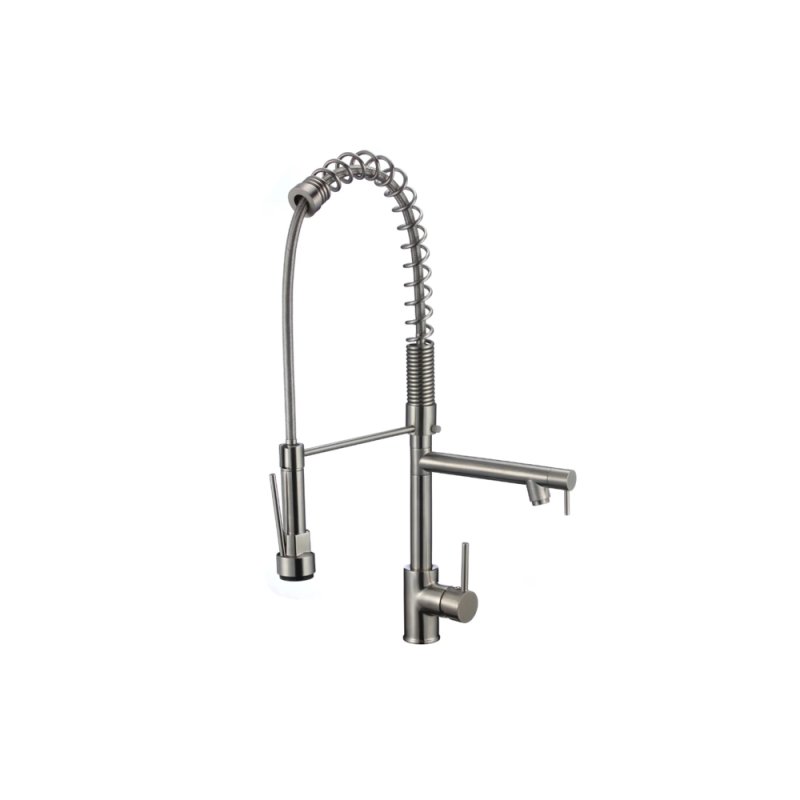 PELICAN PL-8203 Single Hole Commercial Style Pull Down Kitchen Faucet - Brushed Nickel