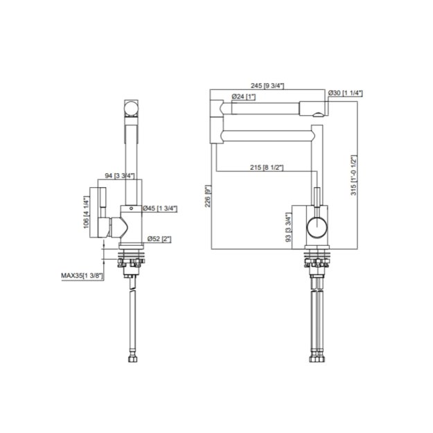 (image for) PELICAN PL-8206 Single Hole Pull Down Kitchen Faucet - Brushed Nickel