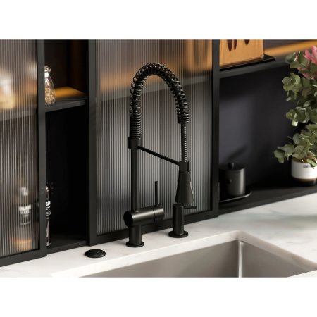 (image for) PELICAN PL-8210 Single Hole Commercial Style Pull Down Kitchen Faucet - Matte Black