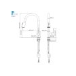 (image for) PELICAN PL-8211 Single Hole Pull Down Kitchen Faucet - Chrome