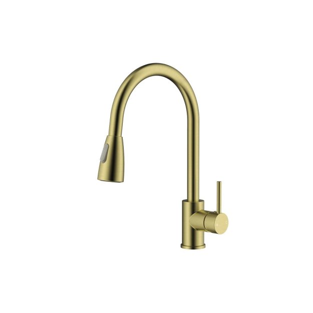 (image for) PELICAN PL-8211 Single Hole Pull Down Kitchen Faucet - Brushed Gold