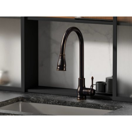 (image for) PELICAN PL-8217 Single Hole Pull Down Kitchen Faucet - Oil Rubbed Bronze