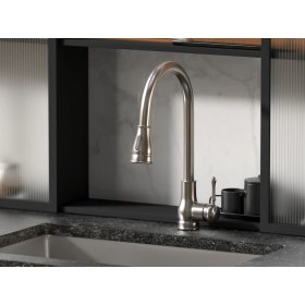 PELICAN PL-8217 Single Hole Pull Down Kitchen Faucet - Brushed Nickel