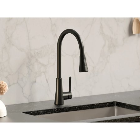 (image for) PELICAN PL-8218 Single Hole Pull Down Kitchen Faucet - Matte Black