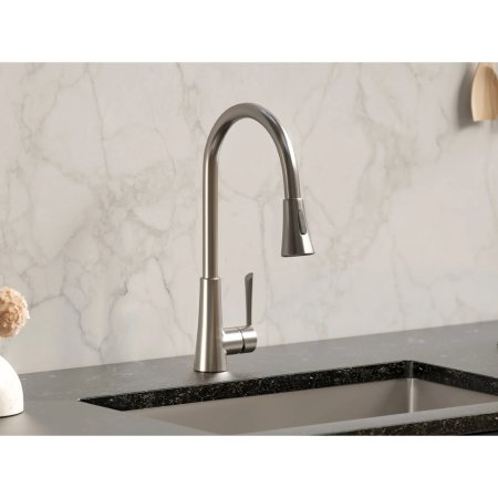 (image for) PELICAN PL-8218 Single Hole Pull Down Kitchen Faucet - Brushed Nickel