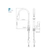 (image for) PELICAN PL-8218 Single Hole Pull Down Kitchen Faucet - Brushed Nickel