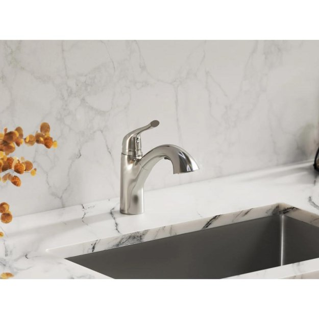 (image for) PELICAN PL-8222 Single Hole Pull Down Kitchen Faucet - Brushed Nickel