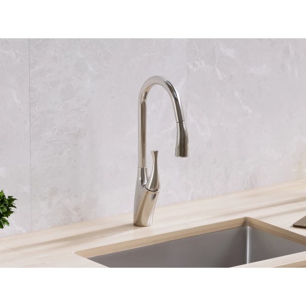 (image for) PELICAN PL-8224 Single Hole Pull Down Kitchen Faucet - Brushed Nickel